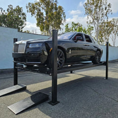 Oasis 4-Post Car Lift Narrow 9000 LBS | 110V | Free Casters & Ramps Included